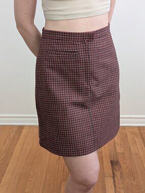 Vintage Dark Academia Plaid Pencil Skirt by Etam